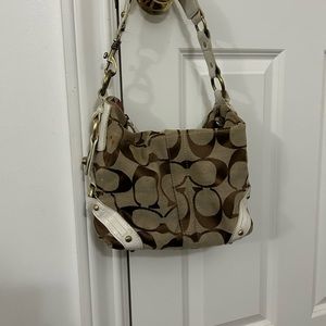 Tan and White Purse